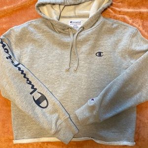 Cropped Gray Champion hoodie